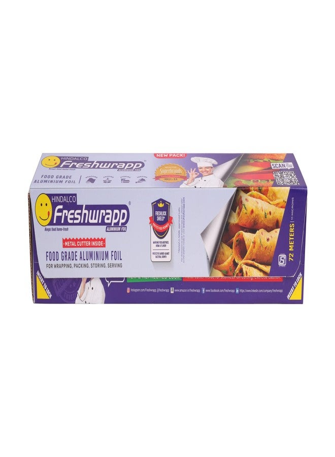 Hindalco Aluminium Foil Paper/foil paper for Kitchen/Eco-Friendly Freshwrapp Aluminium Foil Food wrap/Bacteria Resistant/Disposable/Food Parcel 72 Meter_Silver-Combo Pack of 2 - Image 5
