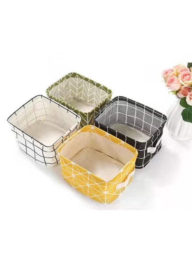 4 Pieces Foldable Storage Basket Set - Waterproof Oxford Fabric Collapsible Design for Clothes, Lingerie, Toys & Household Clutter Colors, Space-Saving Organizer Closet, Bathroom - Image 2