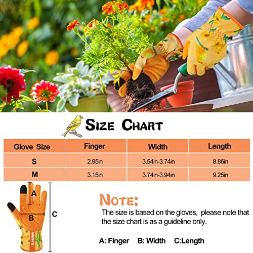 SLARMOR Leather-Gardening-Gloves for Women - Thorn-Proof Work-Gloves with Touch Screen for Weeding, Digging, Planting, Pruning Yard Gloves，Well-Designed Gardening Gifts for Women Gardeners-Medium - Image 5