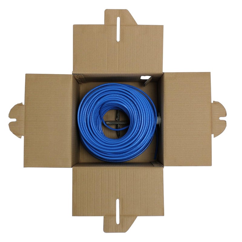 NavePoint كابل إيثرنت CAT6 - كابل CAT6 بكميات كبيرة بطول 250 قدم، 550 ميجاهرتز، 23AWG 4 أزواج، زوج ملتوي غير محمي (UTP)، أزرق صلب - Image 3