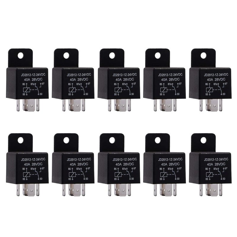 إيهدس مرحل محرك ® 5 دبوس 24V ملف 40 أمبير SPDT رقم الموديل: JD2912-1Z-24VDC 40A 28VDC، مفتاح مرحل التلامس للطاقة، مفاتيح ومشغلات أوتوماتيكية، عبوة من 10 قطع - Image 1