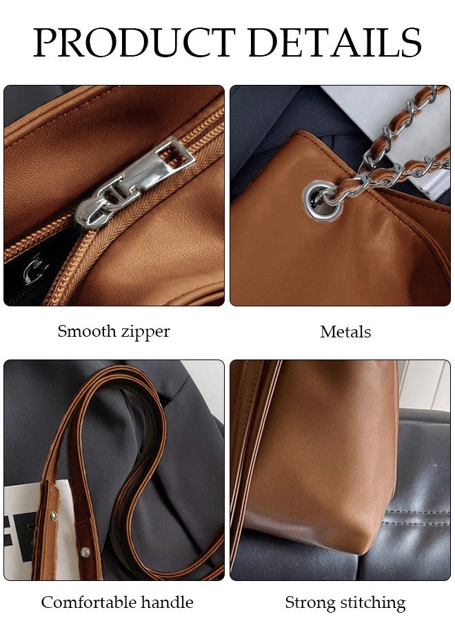 DUNISO Women's Shoulder Tote Bag Faux Leather Handbag for Women Large Capacity Messenger Fashionable Travel Crossbody Bag for Ladies Girls College Students  - Image 3