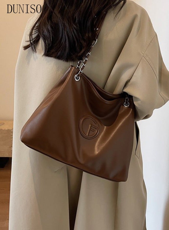 DUNISO Women's Shoulder Tote Bag Faux Leather Handbag for Women Large Capacity Messenger Fashionable Travel Crossbody Bag for Ladies Girls College Students  - Image 1