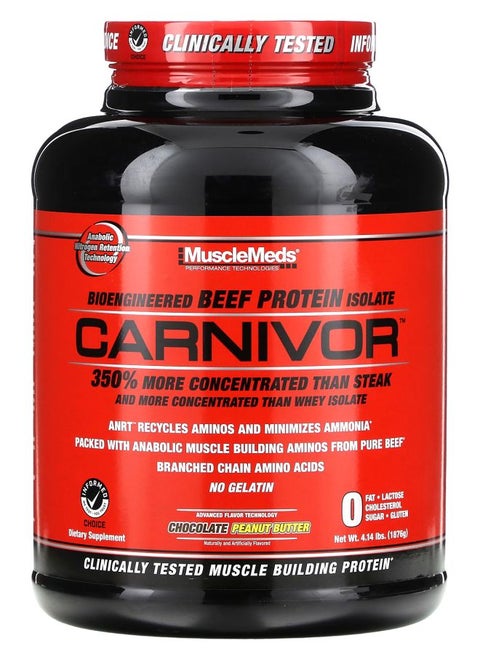 Carnivor Bioengineered Beef Protein Isolate Chocolate Peanut Butter  4.14 lbs (1876 g)