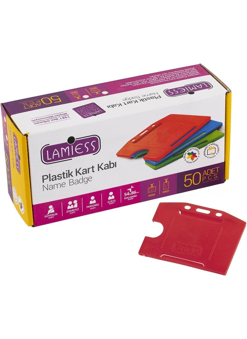 Lamiess LMS214 Horizontal 54x86 Plastic Card Holder 50Pcs/Pk. (153 04 0603) 