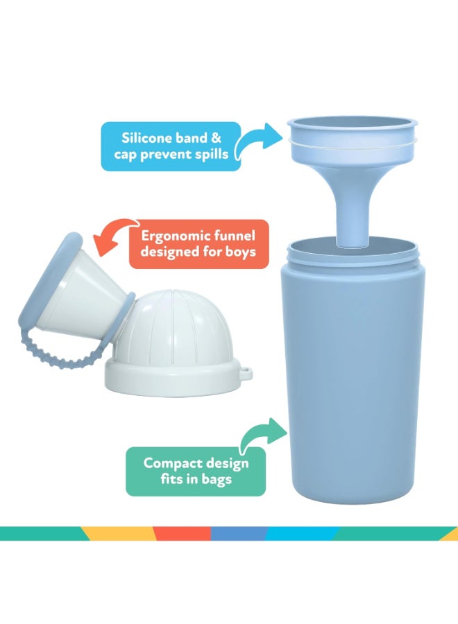 Nuby Travel Urinal, Portable Toddler Potty Training Urinal for Travel, Car Trips and Outdoor Adventures, Leak Resistant Design, Blue - Image 2
