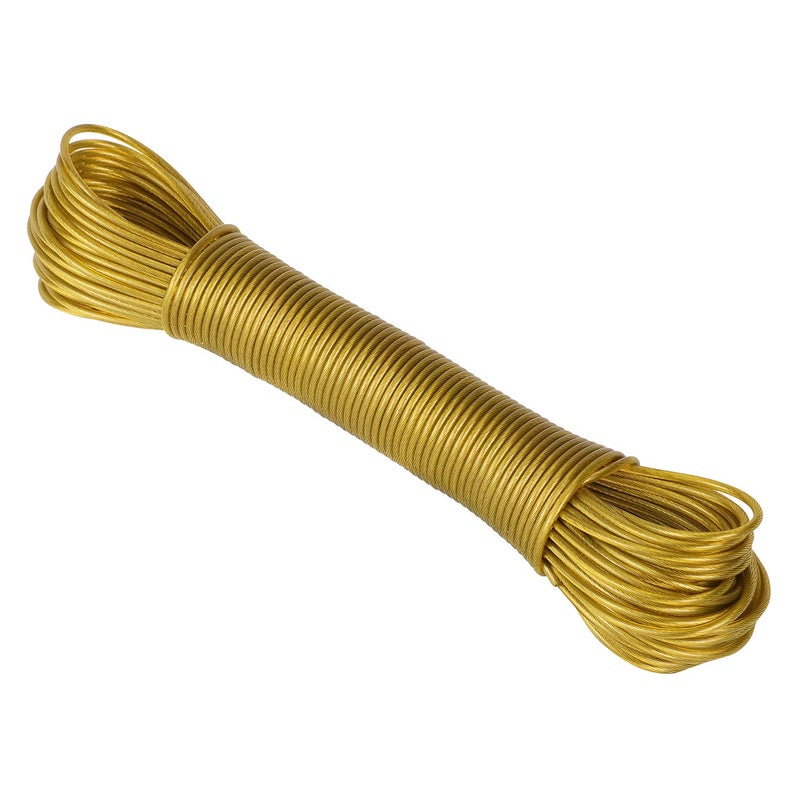 NFI essentials Pack of 1 Nylon PVC Coated Roper Length 20meter Long 3 mm Thick Steel AntiRust Wire Rope Washing Line Clothes Drying Outside Balcony Home Terrace Garden with 2 Plastic Hooks 1 - Image 1