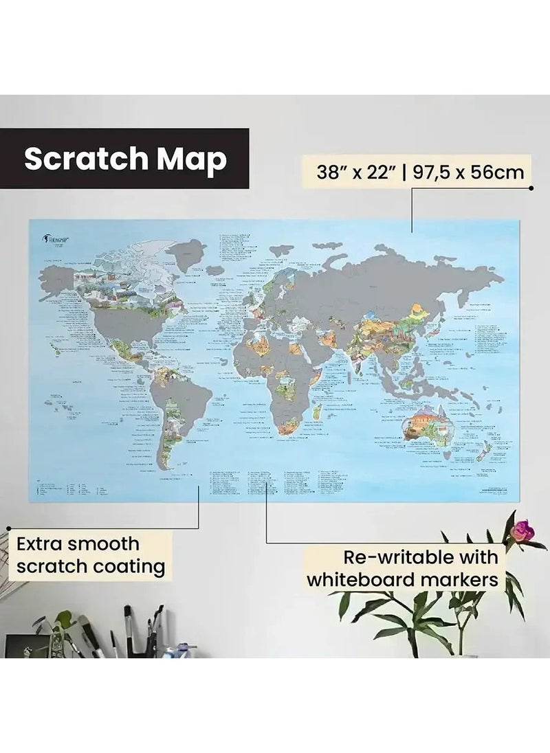Awesome Maps Awesome Maps - Hiking Map Scratch Edition Poster - 97.5x56cm  - Image 1