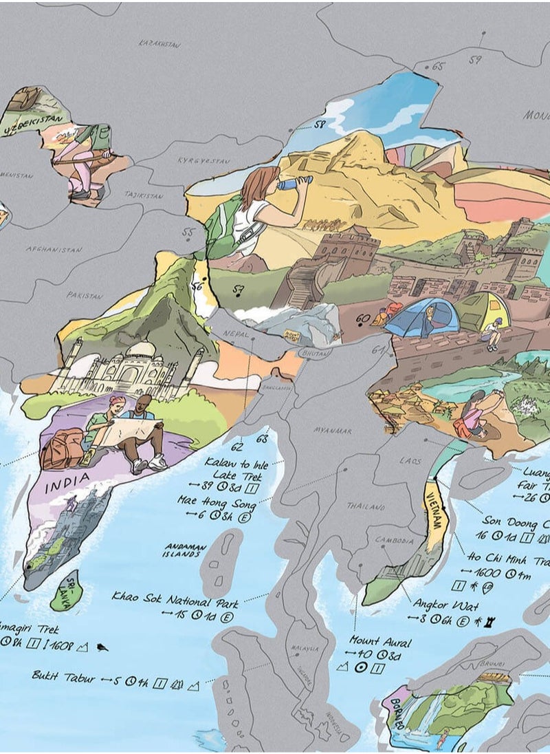 Awesome Maps Awesome Maps - Hiking Map Scratch Edition Poster - 97.5x56cm  - Image 3