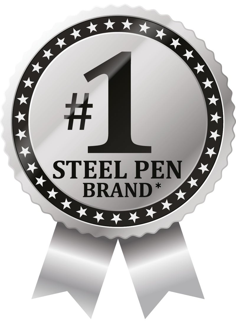 ZEBRA Zebra Pen G-301 Retractable Gel Pen, Premium Stainless Steel Barrel, Medium Point, 0.7mm, Blue Ink, 4-Pack, (41324)  - Image 3