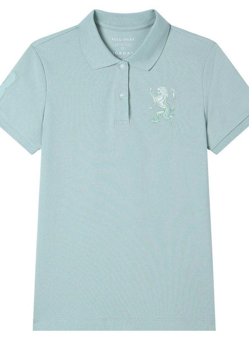 GIORDANO Women’s Slim Fit Embroidered 3D Lion Polo - Image 1