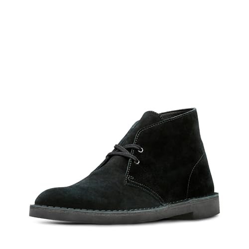 Clarks Men's Bushacre 2 Chukka Boot, Black Suede, 8 Wide - Image 1