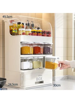 Generic Kitchen Organizer Seasoning Box Storage Jar With Spoon Large Capacity Spice Container Set Dustproof Spice Rack  - Image 5