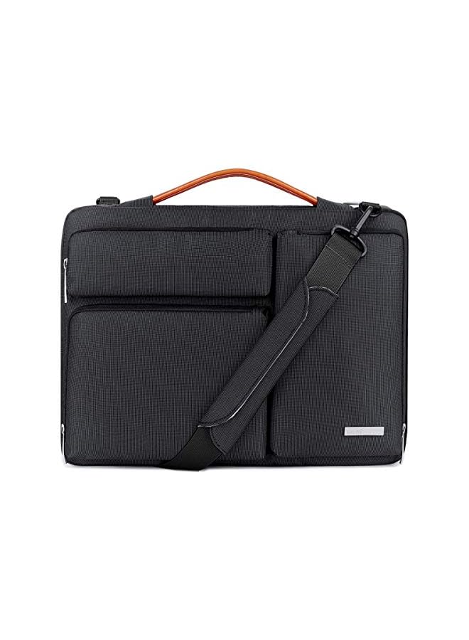 Lacdo 15.6" 360° Protective Laptop Shoulder Bag Sleeve Case For 15.6" Dell Inspiron 15 3000 / Hp Pavilion Gaming、Envy、15-Dy / Lenovo Thinkpad E15、Ideapad、Legion / Asus Rog Strix G/Acer Computer,Black