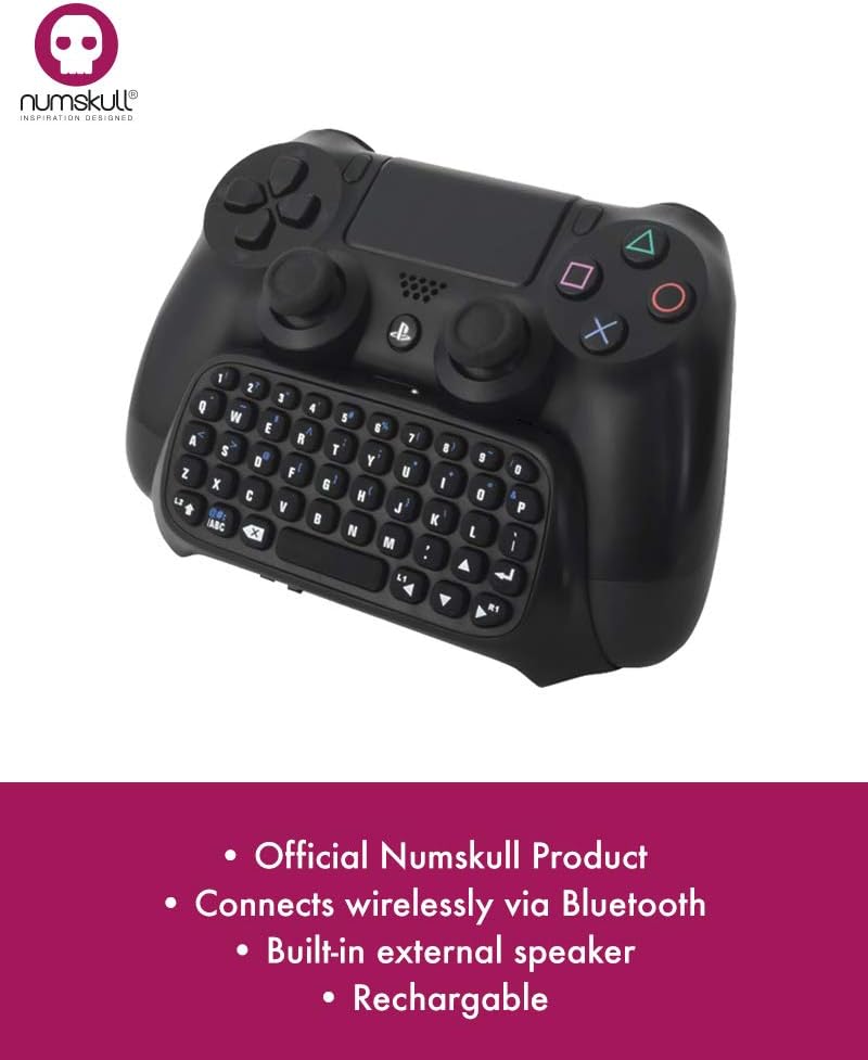 numskull Transit damage prevent build Sony PlayStation 4 Bluetooth Wireless Mini Keyboard Gadget, Wireless Bluetooth Chat Pad with Voice Chat Speaker for PS4 DualShock 4 Controller Fixed & portable compatible - Image 5