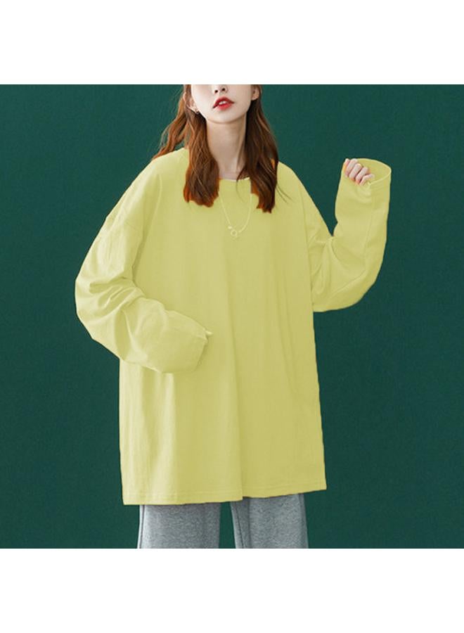 VUELO 14 Color 8 Size Loose Plus Size Solid Color T-shirt Base Shirt Spring And Summer Long Sleeve T-shirt For Women