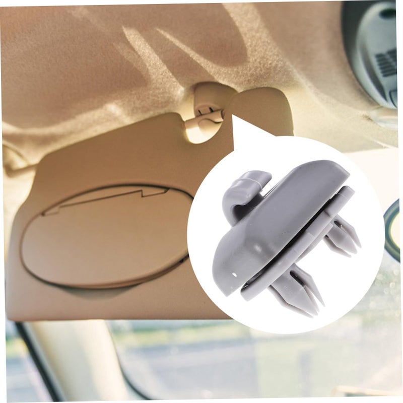 4pcs Sun Visor Hook Retainer Clips Grey Color Easy Installation Secure Mirror Fixing - Image 4