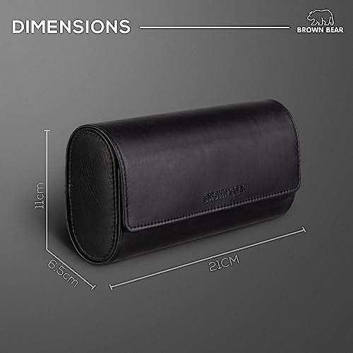 BROWN BEAR Genuine Leather Watch Box Organizer for Men and Women- 3 Watch Storage with Adjustable & Removable Pillows - Image 3