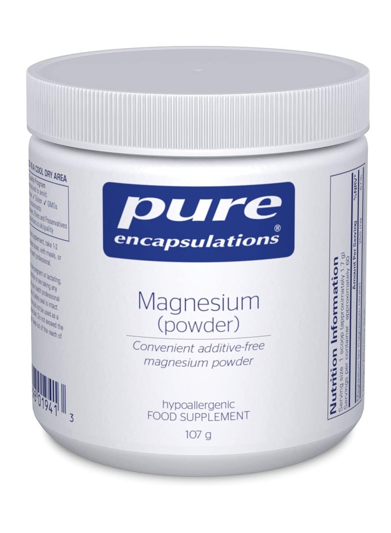 Pure Encapsulations Magnesium Powder 250mg Bioavailable Magnesium Citrate Supplement 107 Grams - Image 1