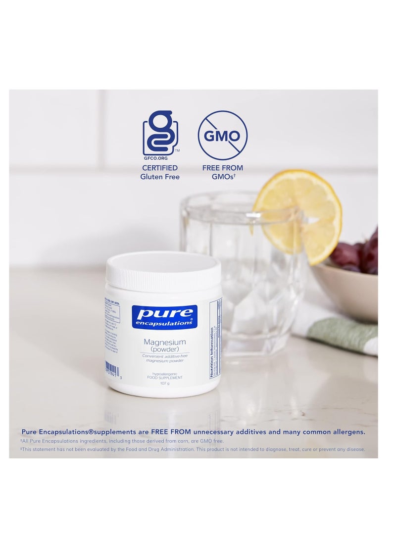 Pure Encapsulations Magnesium Powder 250mg Bioavailable Magnesium Citrate Supplement 107 Grams - Image 3