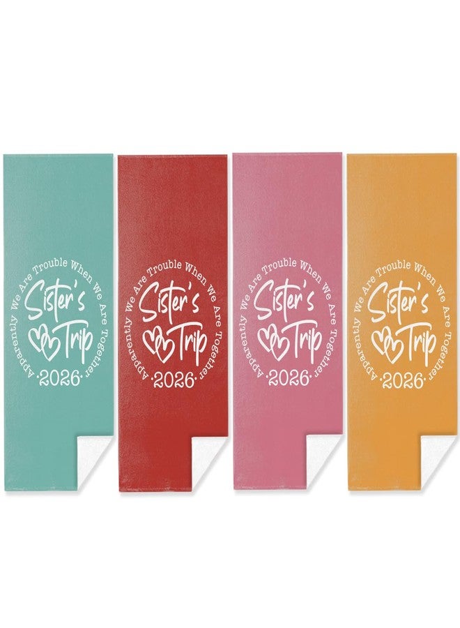 VBCVBGFH 4 Pack Sister Trip 2026 Girls Trip Gifts Favors Beach Towel Sisters Gifts from Sister Swim Towels Friendship Girls Weekend Gift for Women Friend Beach Accessories for Pool Camping Travel 32x71 inch - Image 1