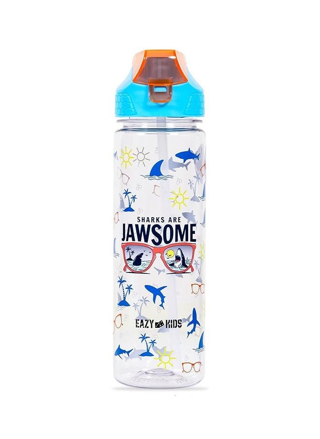 Eazy Kids Jawsome Shark 2-In-1 Tritan Water Bottle -Blue (650Ml)  - Image 1