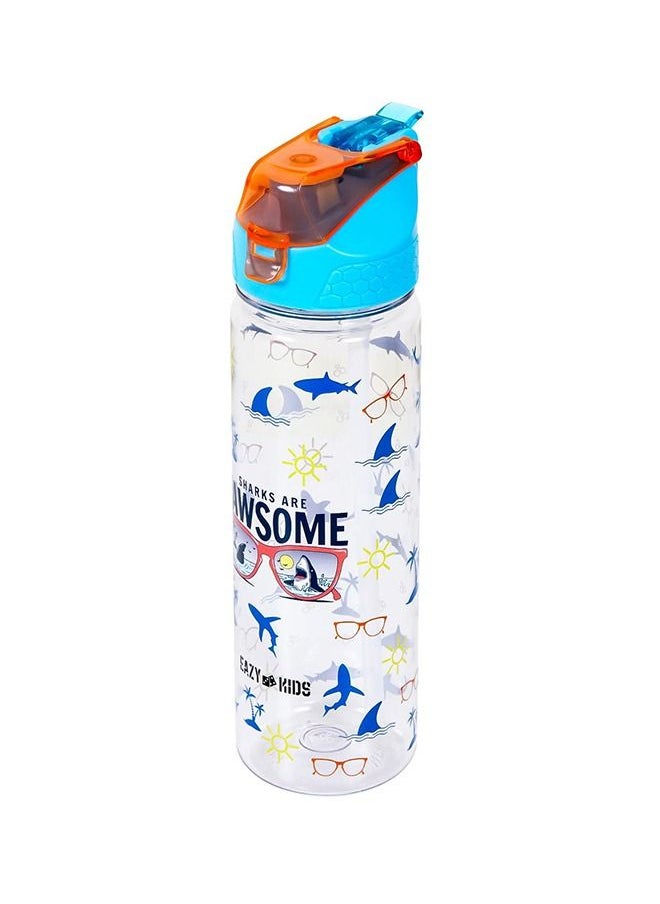 Eazy Kids Jawsome Shark 2-In-1 Tritan Water Bottle -Blue (650Ml)  - Image 2