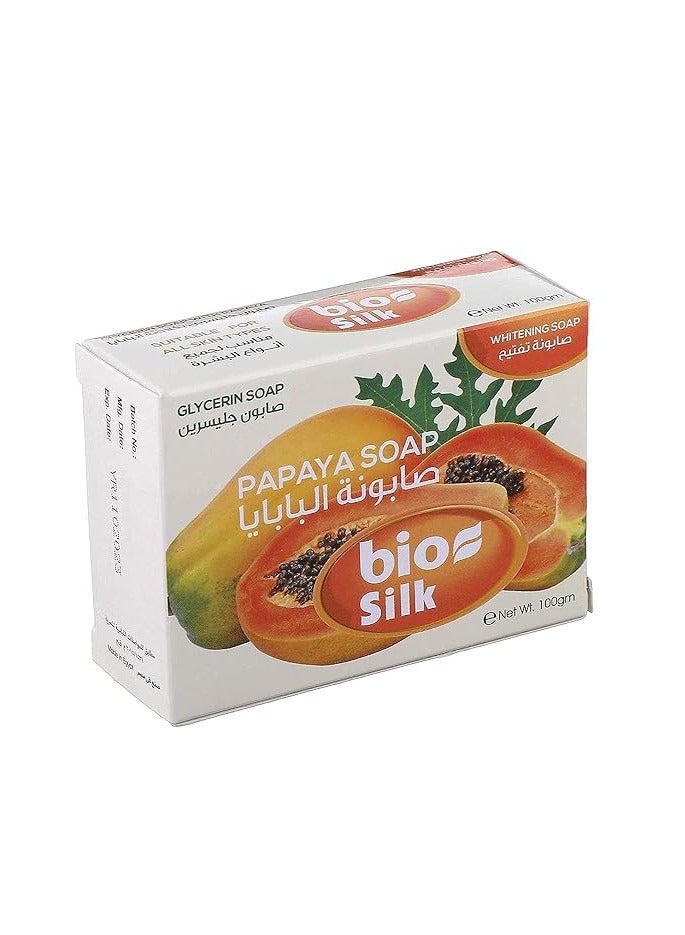 BioSilk Glycerin Soap with Papaya - 100 gm