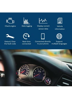 Generic QRG OBD2 Scanner Bluetooth - Car Scanner Compatible with iOS, iPhone, iPad and Android – OBD2 Reader Car Diagnostic Tool Wireless OBD Car Code Reader – Check Engine Code Reader – Upgraded V2.1  - Image 5