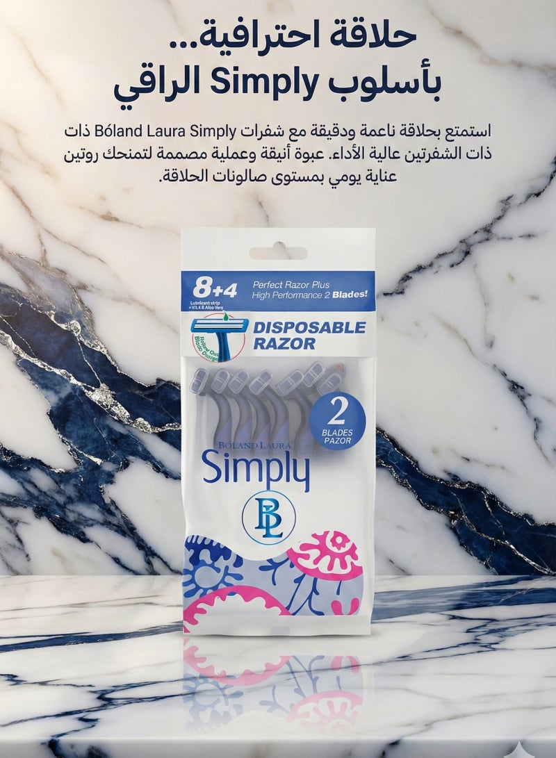 BOLAND LAURA Stainless Steel Disposable Razor Double Blade Razor Pack of 12 - Image 3