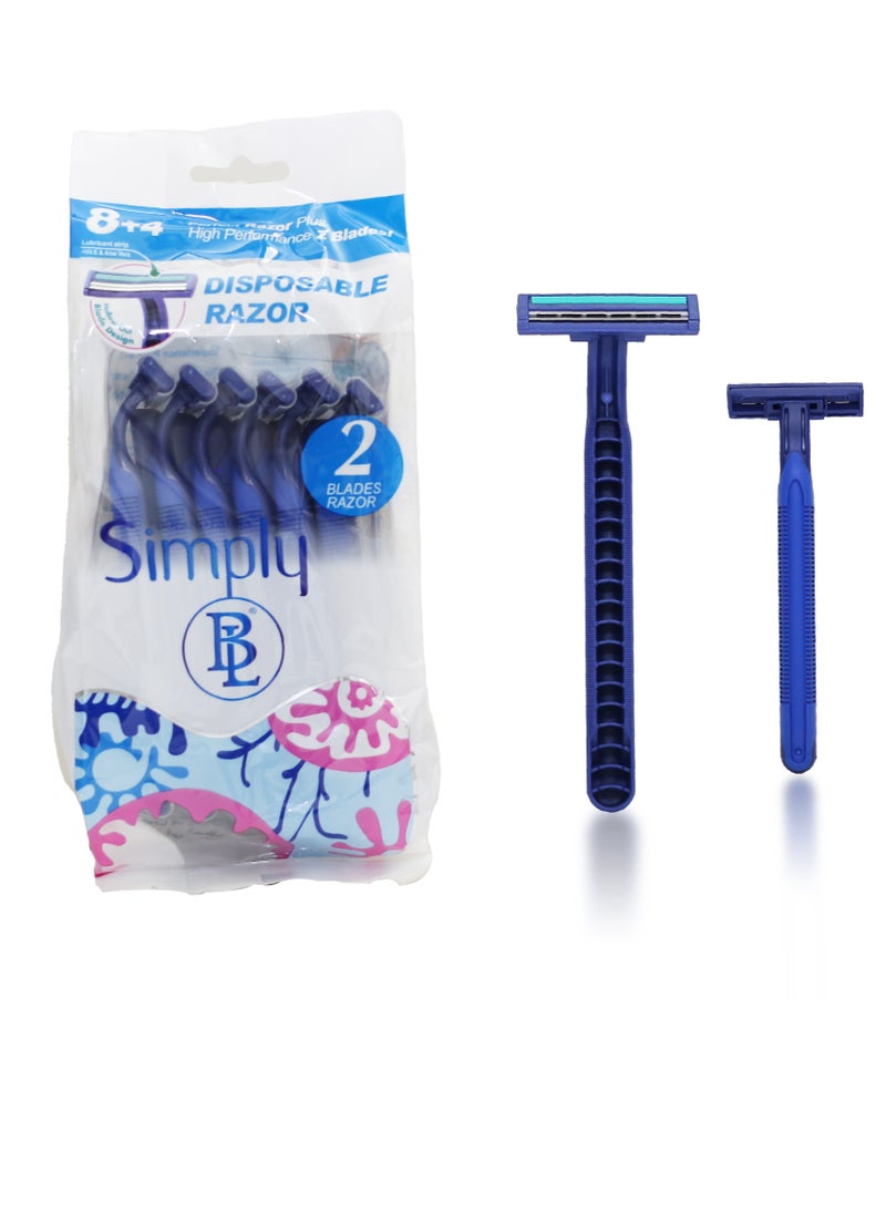 BOLAND LAURA Stainless Steel Disposable Razor Double Blade Razor Pack of 12  - Image 1