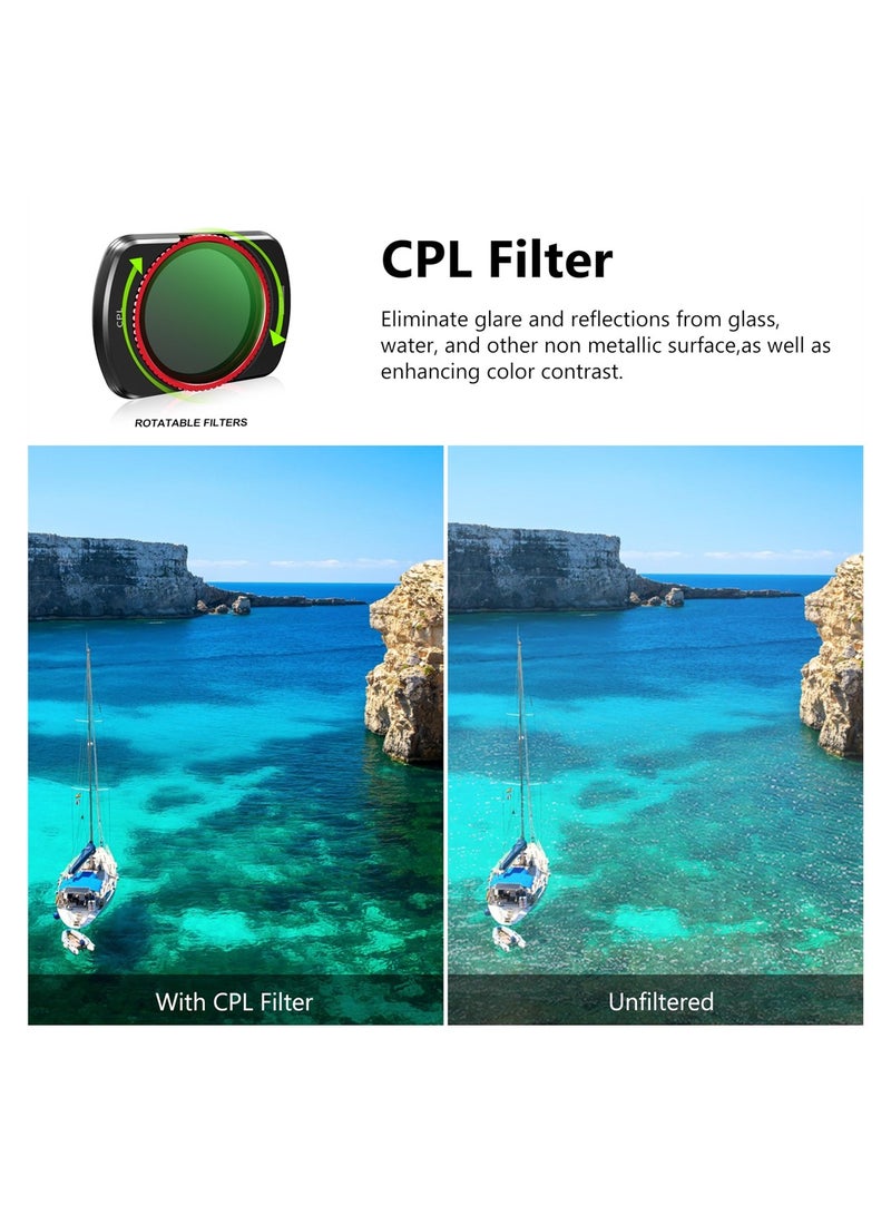 Excefore ND Filters Set for DJI Osmo Pocket 3 Creator Combo Accessories 6 Pack CPL,ND 8,ND 16,ND 32,ND 64,ND256 Magnetic Aluminum Version - Image 4