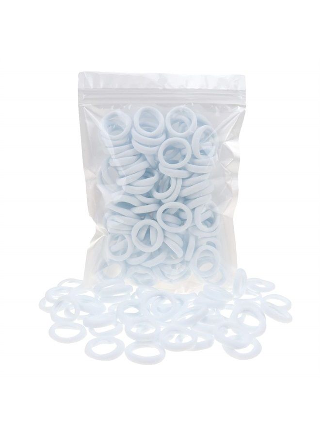 100 Pack White Color Nylon Small Hair Ties Seamless Baby Girls' Hair Elastics