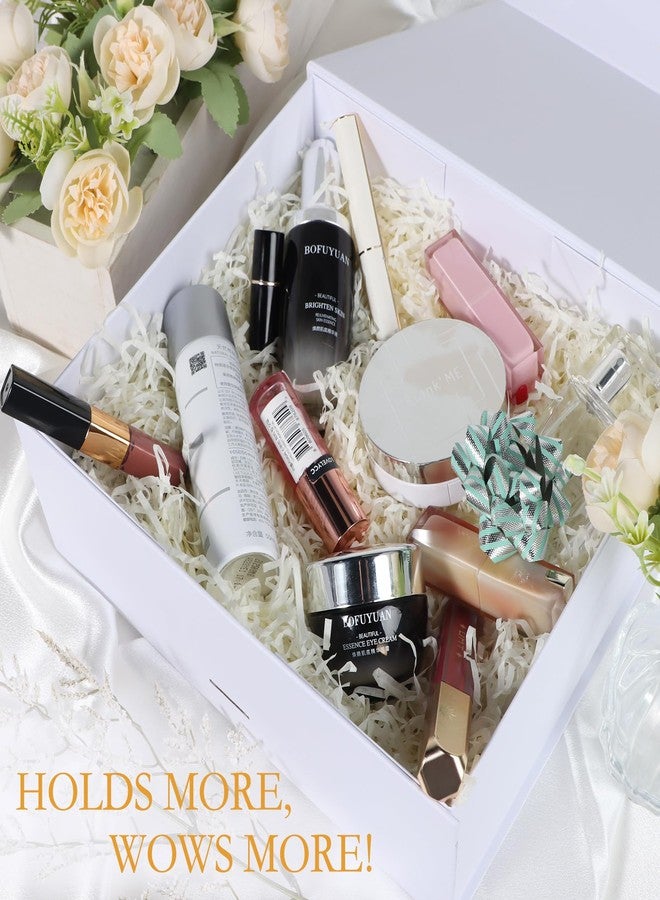 LFBOX White Gift Box with Ribbon Magnetic Lids 10.2x9x3.74 in, Christmas Gift Boxes Bridesmaid Groomsman Proposal Boxes, Wedding Storage Box 2 Pack - Image 5