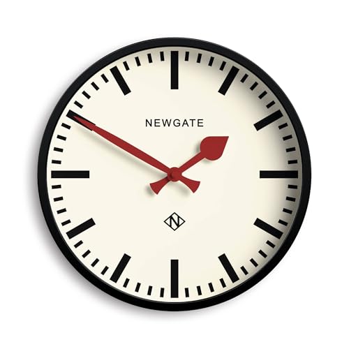 NEWGATE® Luggage Wall Clock | Modern Retro Metal Station Clock | 12 inch | Deep Metal case in Black | Contemporary Vintage Style for Kitchen, Living Room or Office - Image 1