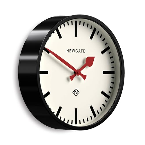 NEWGATE® Luggage Wall Clock | Modern Retro Metal Station Clock | 12 inch | Deep Metal case in Black | Contemporary Vintage Style for Kitchen, Living Room or Office - Image 2