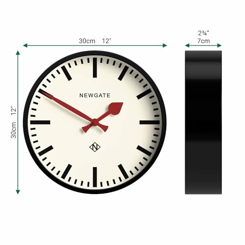 NEWGATE® Luggage Wall Clock | Modern Retro Metal Station Clock | 12 inch | Deep Metal case in Black | Contemporary Vintage Style for Kitchen, Living Room or Office - Image 4