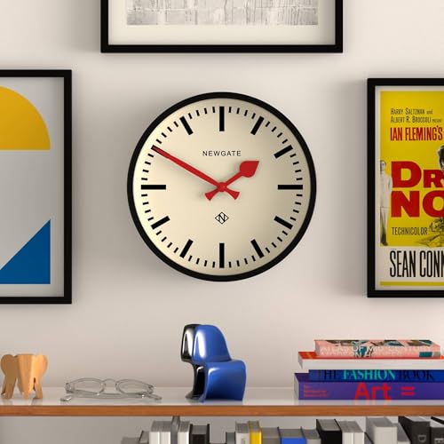 NEWGATE® Luggage Wall Clock | Modern Retro Metal Station Clock | 12 inch | Deep Metal case in Black | Contemporary Vintage Style for Kitchen, Living Room or Office - Image 3