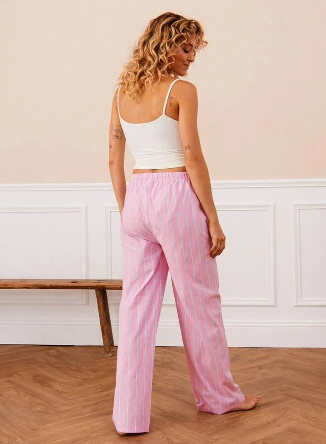 UNDIZ Striped cotton voile trousers