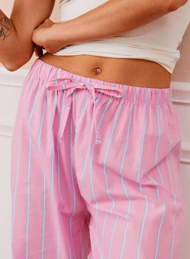 UNDIZ Striped cotton voile trousers