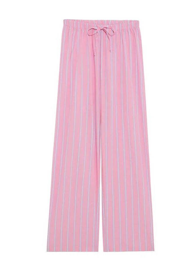 UNDIZ Striped cotton voile trousers