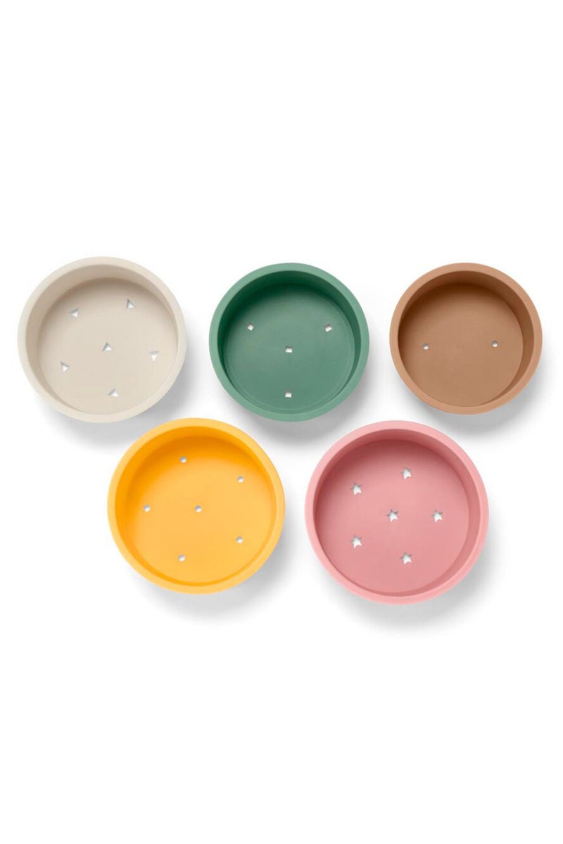 Tchibo 5 Piece Bath Play Cups, Multicolor - Image 2