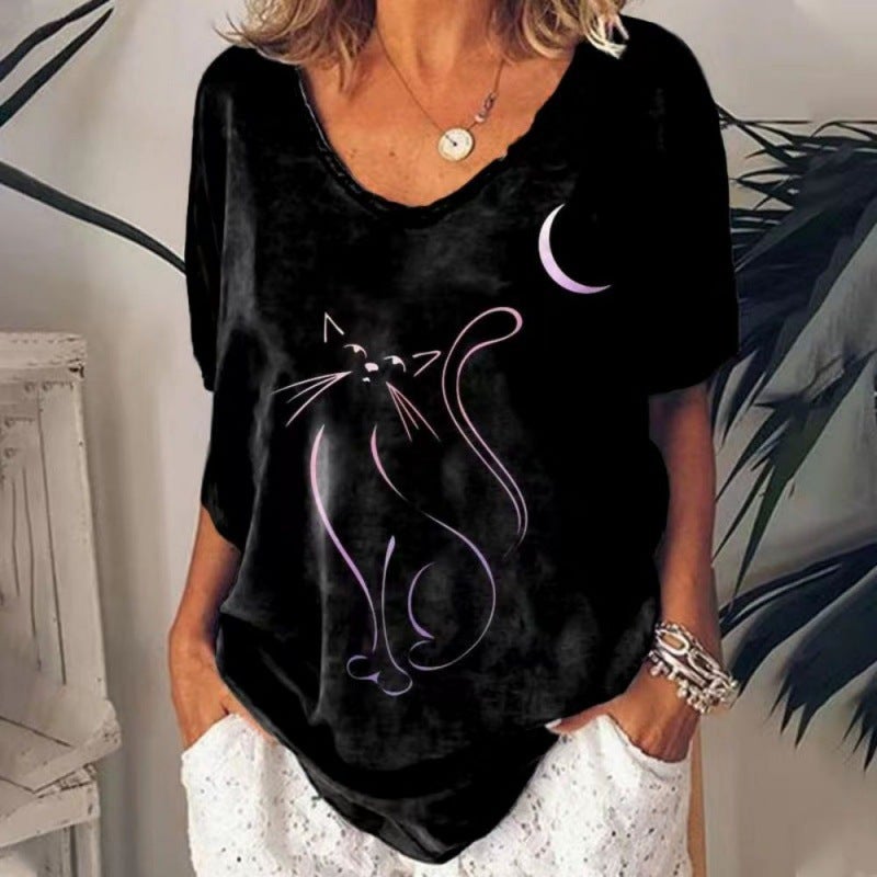 Women's positioning printed T-shirt top - Image 1