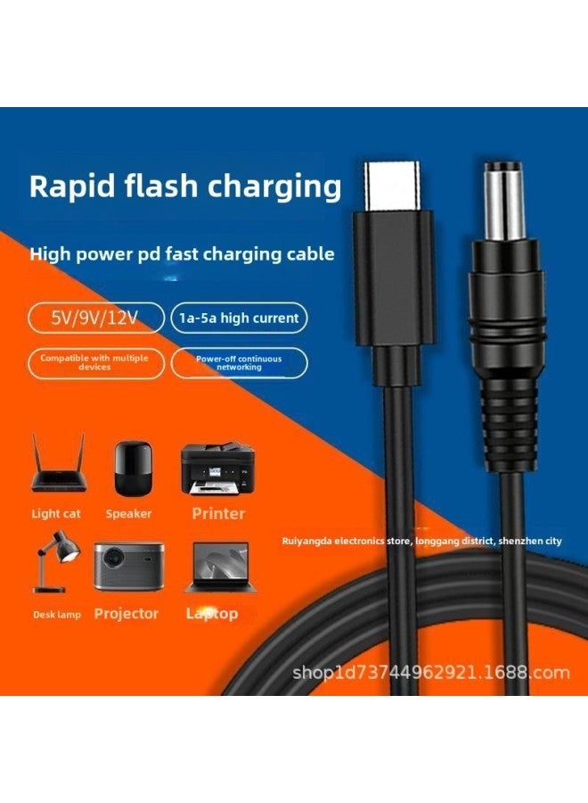 TYPEC Round Head 9V12PD3.115V20V28 Portable Tablet Computer Car Refrigerator Fish Tank Water Pump Transfer Line-Color:PD 12V 5525  - Image 2
