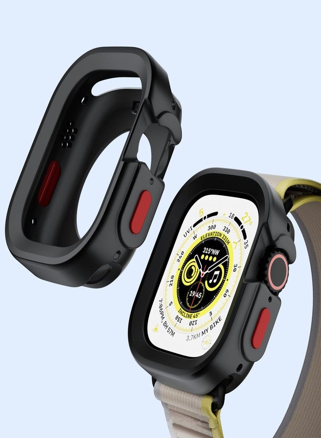 Yrzper Compatible for Apple Watch Ultra 3/2/1 49mm Rugged Case All Around Shockproof TPU Protective Cover Bumper Lightweight and Shock Absorbent for Women Men (2Black) - Image 3