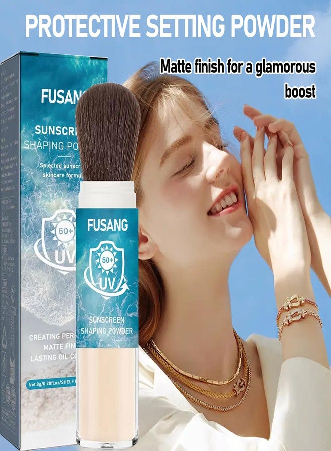Fusang Mineral Powder Sunscreen for Face,Sunscreen Powder SPF 50 PA++++,Long Lasting Oil Control Scalp Sunscreen Powder,Breathable Brush On Sunscreen Powder for All Skin - Image 2