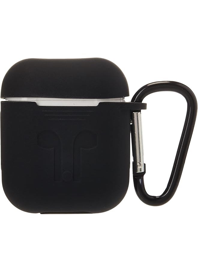 erorex - Airpods Bluetooth Earphone Silicone Case Cover Anti Shock Protector With Portable Hook For Iphone Air Pods Headphones Black - Image 1