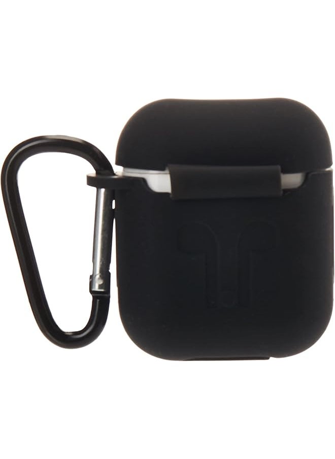 erorex - Airpods Bluetooth Earphone Silicone Case Cover Anti Shock Protector With Portable Hook For Iphone Air Pods Headphones Black - Image 1