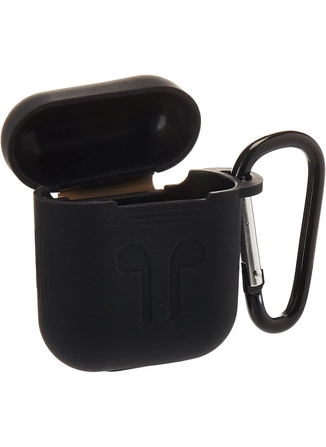 erorex - Airpods Bluetooth Earphone Silicone Case Cover Anti Shock Protector With Portable Hook For Iphone Air Pods Headphones Black - Image 1
