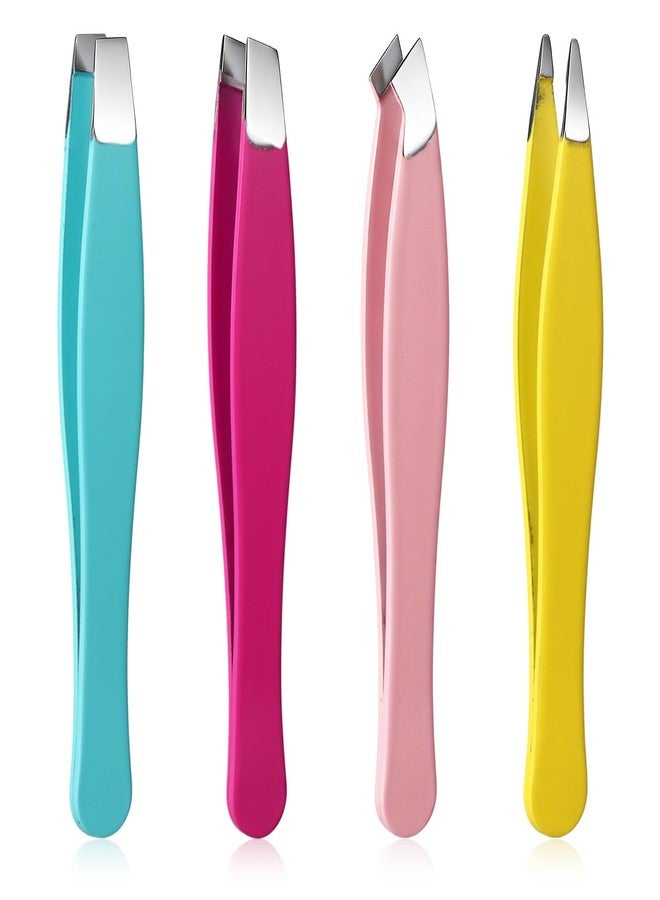 Bruislard Mini Eyebrow Tweezers Set for Women Facial Hair, Professional Slant Tip and Pointed Eyebrow Tweezer Precision Plucking Daily Beauty Tool for Ingrown Hair, Facial Hairs and Splinter Removal - Image 1